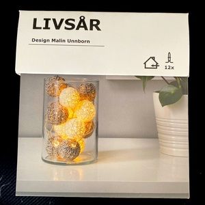 NIB IKEA Livsar decorative small globe lights for indoor use